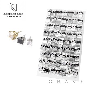189PCS OF ASSORTED PRONG SQUARE CZ STUD EARRINGS PANEL